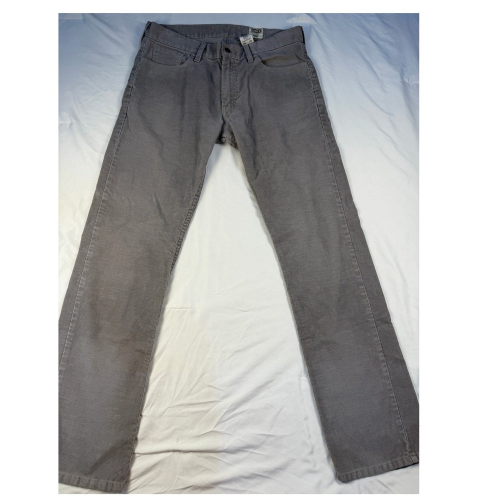 Levis 514 Slim Straight Corduroy Pants Mens W34 L34 Gray 5 Pocket Casual